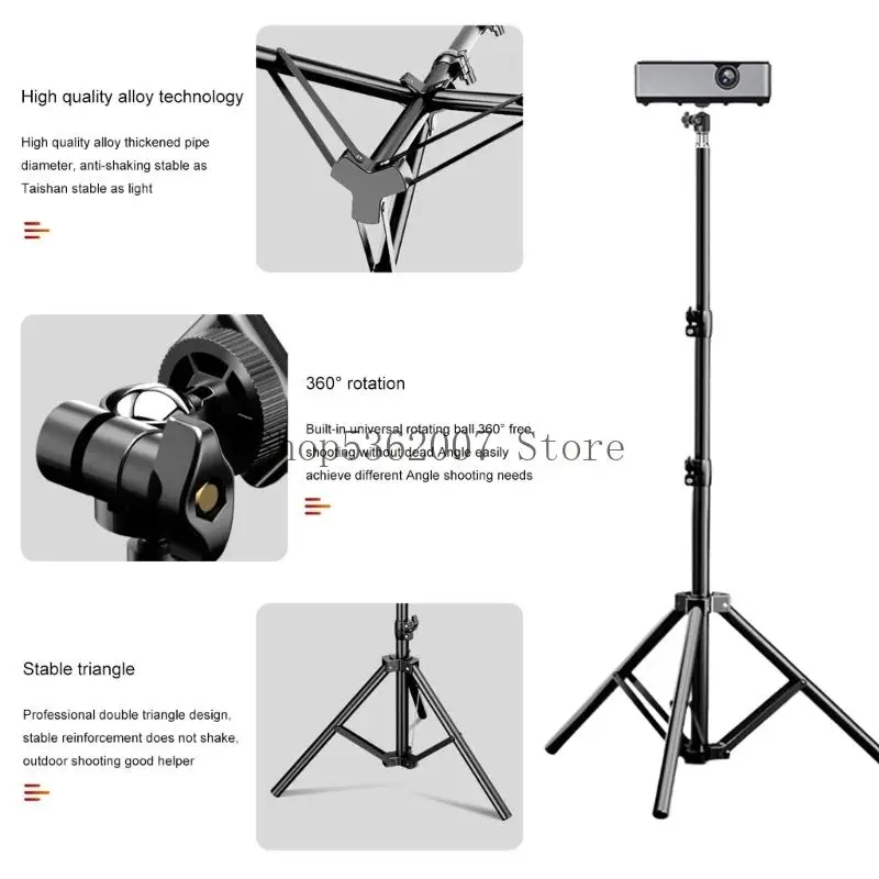 حامل جهاز عرض الألومنيوم مع ارتفاع قابل للتعديل 60 سم لكاميرات أجهزة العرض وكاميرات الويب للتطبيقات المتنوعة 40JB