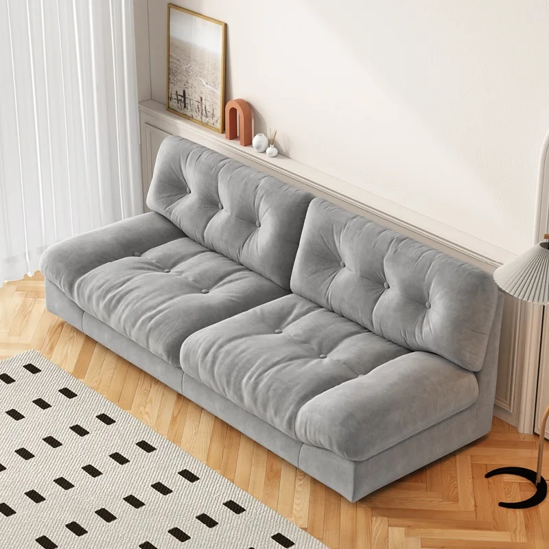 

Minimalist Gray Living Room Sofas Nordic Designer Soft Modern Living Room Sofas Puff Lounge Divano 2 Posti Furniture For Home