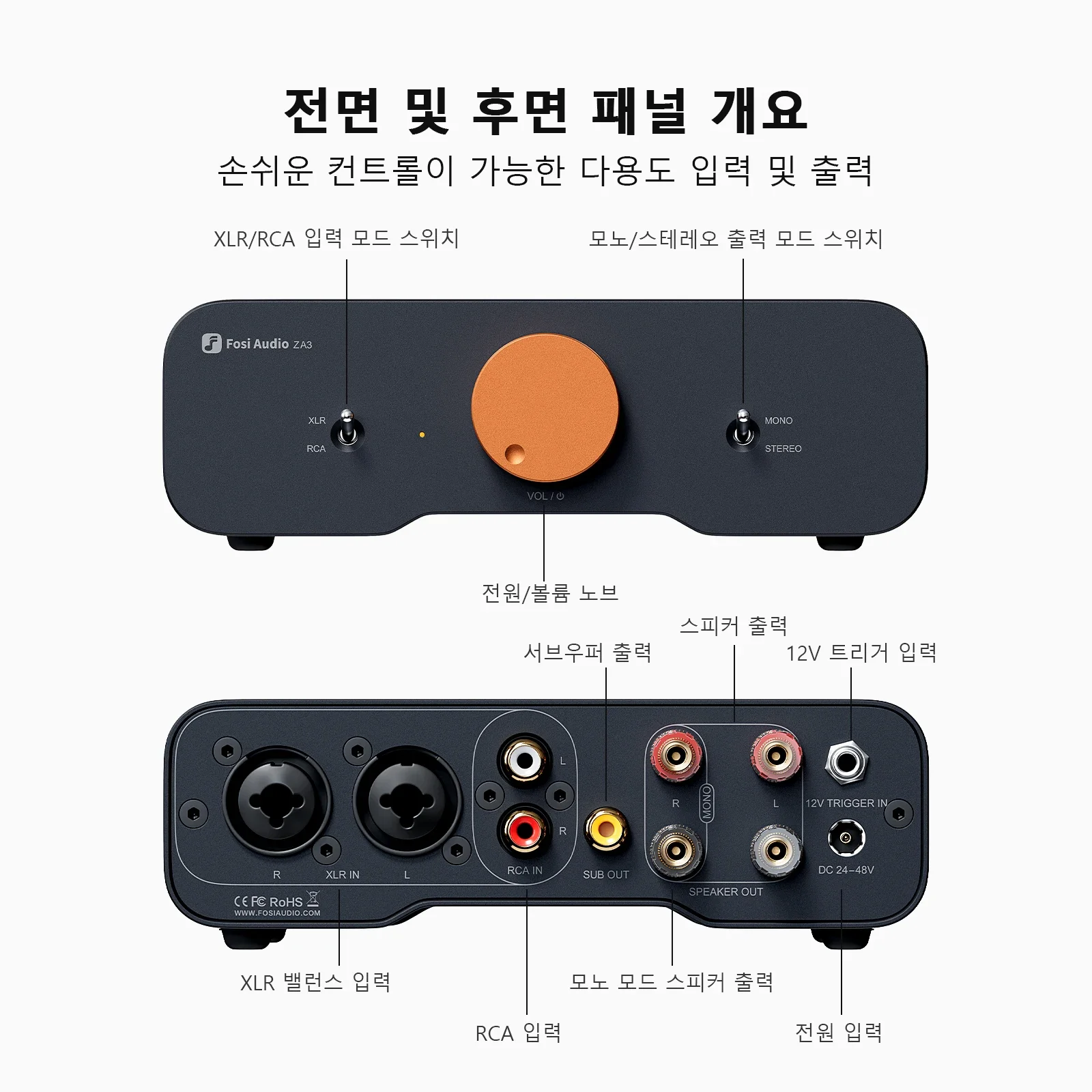 

Fosi Audio ZA3 Hi-Fi стереоусилитель | Сбалансированные входы и RCA | Сабвуфер Out | Усилитель мощности 300 Вт для пассивных динамиков, домашнее аудио,