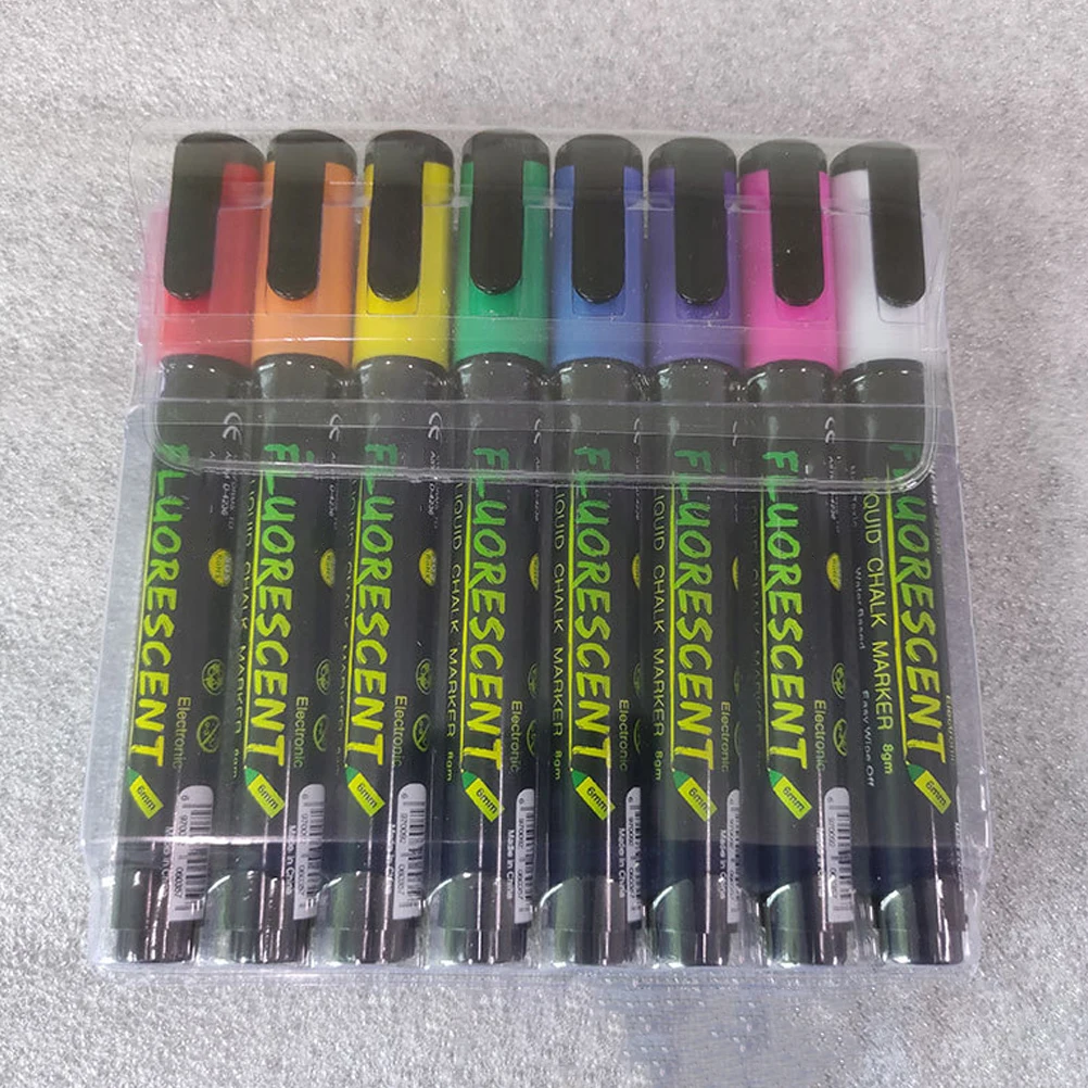 

8 Pcs Highlighter Liquid Chalk Marker Erasable Pens Color Markers for Blackboard Plastic Coloring Adults