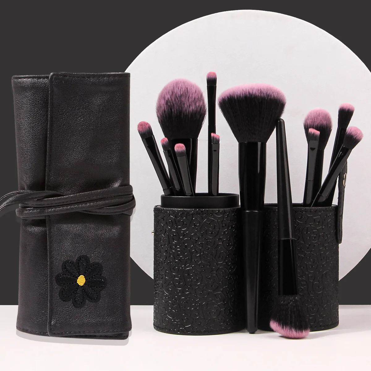 New 12 Pcs Soft Bristles Makeup Brush Set with Storage Bucket, Portable High Powder Pickup Brushes Makeup Tools Kit