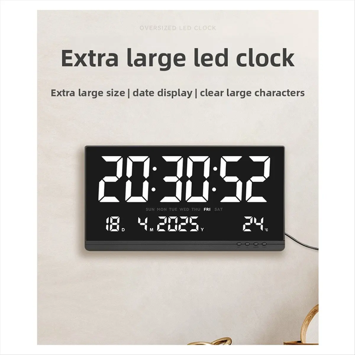 FSLH 21inch LED Simple Digital Electronic Clock HD Wall Clock Large Digital Electronic Clock