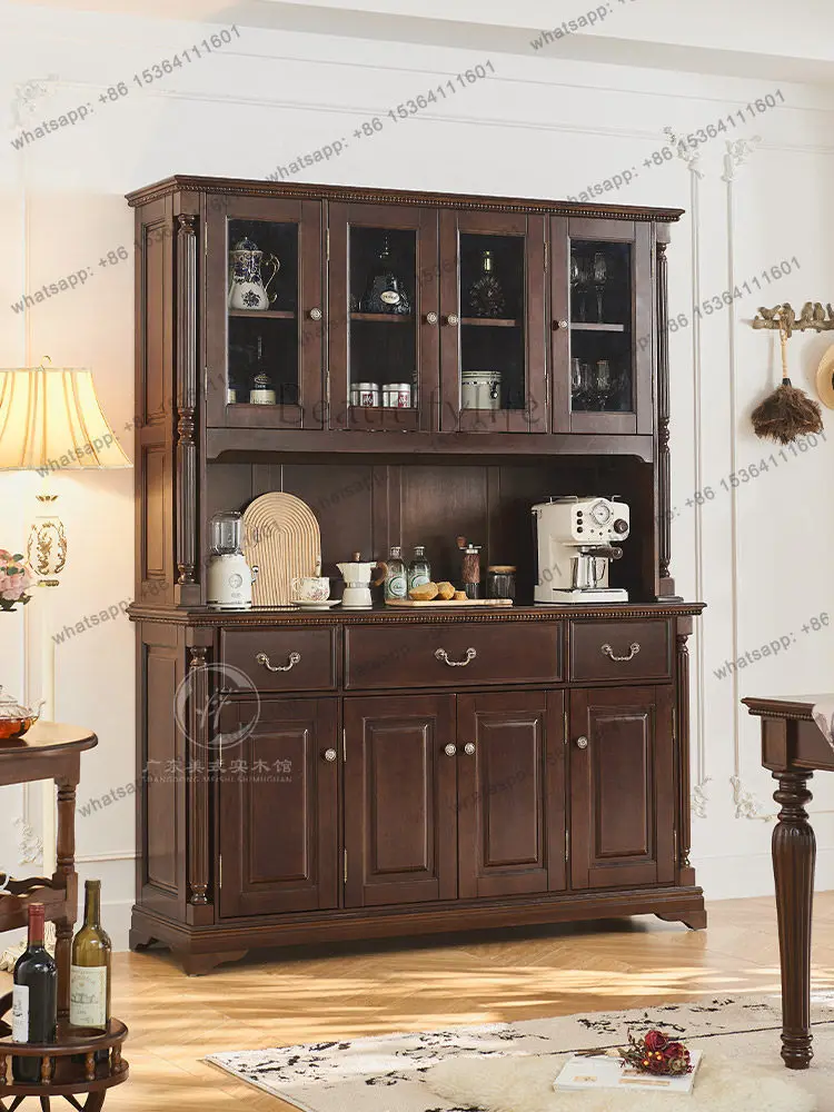 

American all solid wood dining side cabinet against the wall kitchen living room dining room cabinet