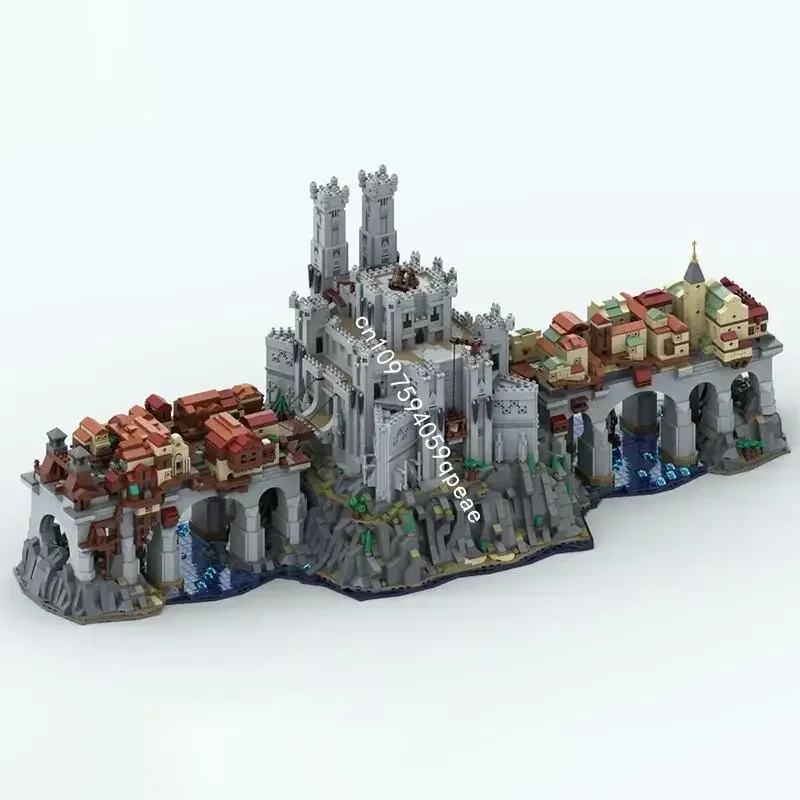 

New 9530Pcs Moc European Medieval Street View Wyrm Crossing Castle Model Building Blocks Diy Creative Ideas Toys Birthday Gift