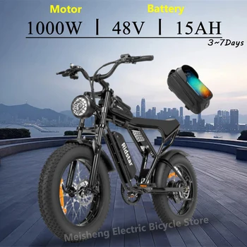 Image Ridstar Q20 52V40AH 2000W Electric Bike Dual Motor Battery 20*4.0inch Fat Tire Ebike Mountain Snow Electric Bicycle Off-road Mtb