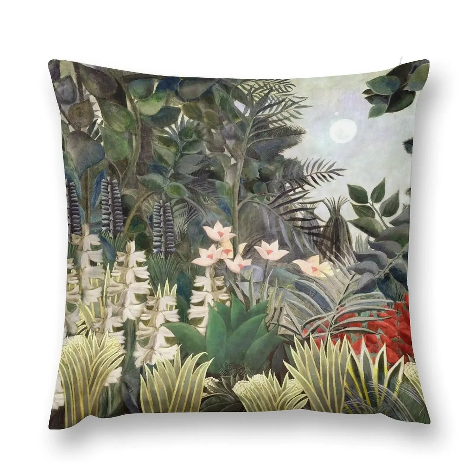 The Equatorial Jungle - Henri Rousseau Throw Pillow Cushion Cover bed pillows pillow