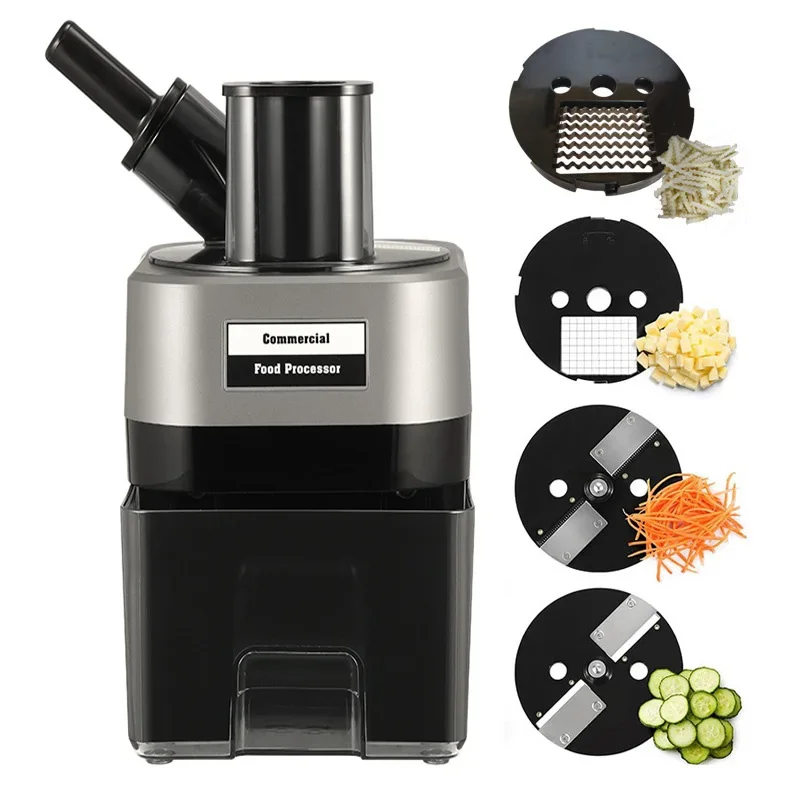 4-in-1 Electric Vegetable Cutter, 220V/110V Automatic Food Processor, All-in-One Slicer and Dicer, Carrot and Cucumber Julienne
