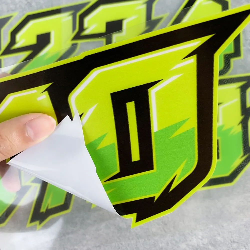 Zielony numer012345678910 Naklejki motocyklowe na kask motocyklowy Owiewka zbiornika paliwa Styl sportowy Naklejki winylowe 0 do 9 Dekoracja