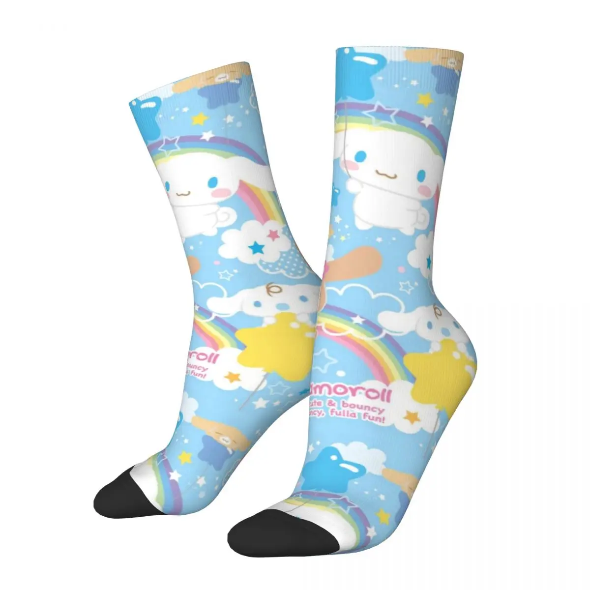 Vintage Cute Cinnamoroll Men's compression Socks Unisex Sanrio Cinnamoroll Harajuku Seamless Printed Novelty Crew Sock