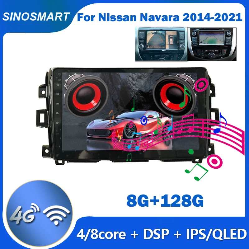 SINOSMART For Nissan Navara NP300 Renualt Alaskan 2014-2021 Car GPS Navigation Multimedia Player Support BOSE Factory OEM 360