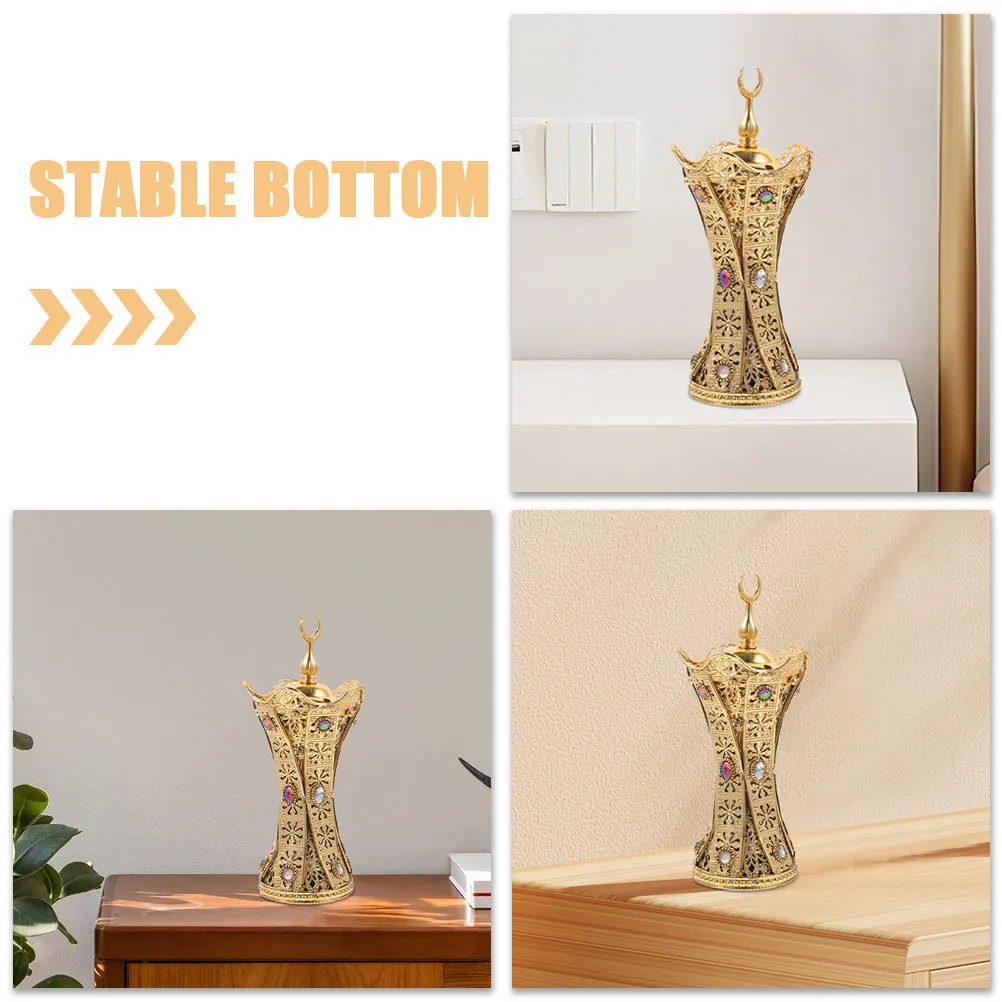 

Electric Incense Burner Metal Retro Desk Censer Sturdy Aroma Stove for Home Office Eu Plug Decorative Vintage Aroma Holder