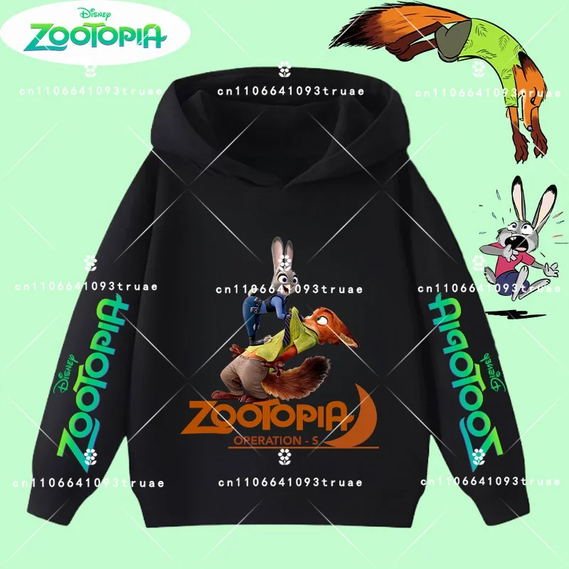 

Толстовки Zootopia Judy&Nick&Gary для детей, повседневная хлопковая толстовка с длинными рукавами, удобный пуловер, модная одежда для родителей и детей