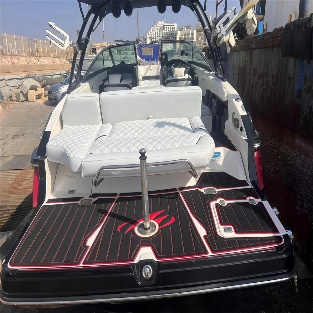 Non-Slip EVA Faux Teak Marine Mat Self-Adhesive 6mm Yacht Cockpit Pad for 2018 Monterey 268 SS SPBoat Decking Easy Install