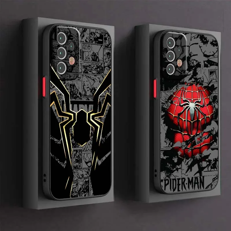 

Marvel Spider Man Art For Samsung A73 A72 A71 A55 A54 A53 A52 A51 A35 A25 A15 A14 5G Frosted Translucent Phone Case