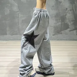 Hip Hop Five-point Star Pants Women Fashion High Waist Trousers Loose Jogging Sweatpants Casual Y2k Wide Leg Streetwear Trousers