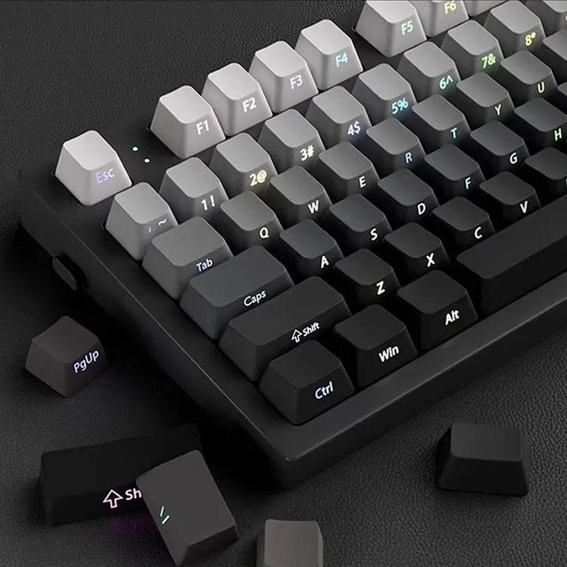 133 Key Gradient Keycaps Side Printed Shine through PBT Double Shot OEM Profile for MX Switches Gaming Keyboard Keycaps