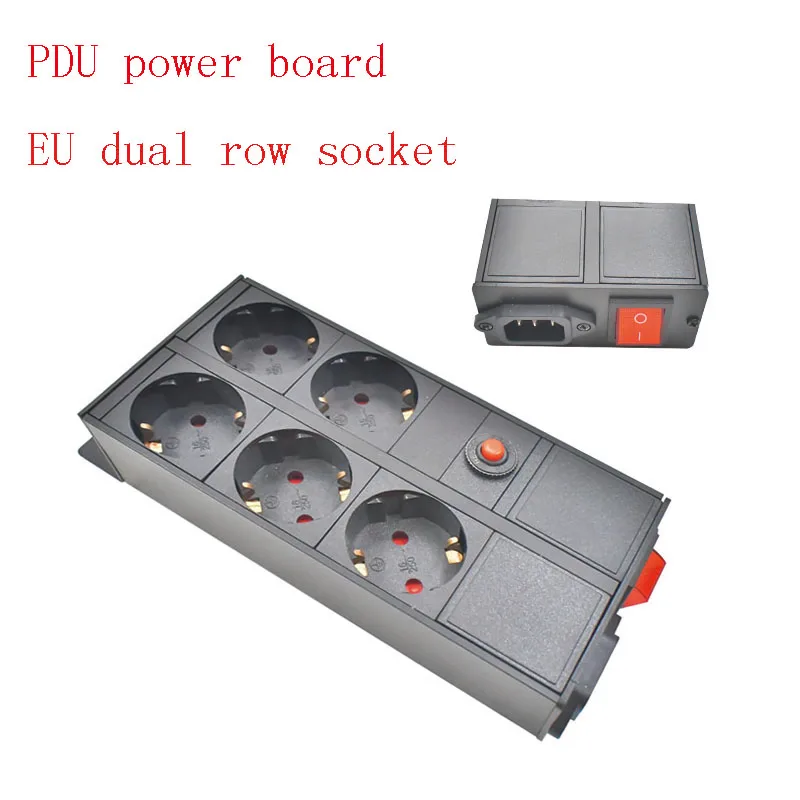 

Aluminum alloy shell PDU power board EU dual row socket 1-21AC with double break switch overload protection