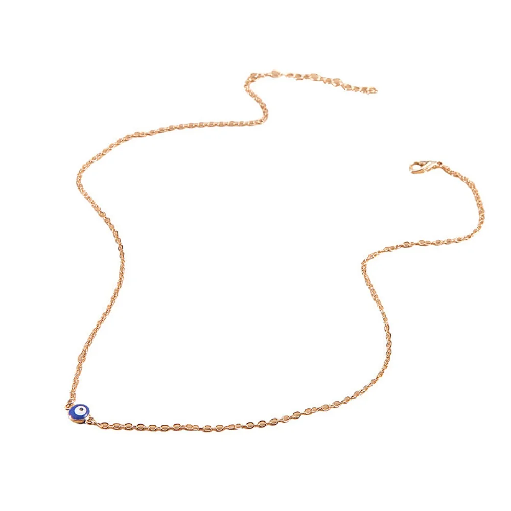 عيون الشر أعماق البحار الأزرق قلادة قلادة معدنية رقيقة سلسلة مجوهرات تركيا عيون زرقاء السيدات مجوهرات هدية #5