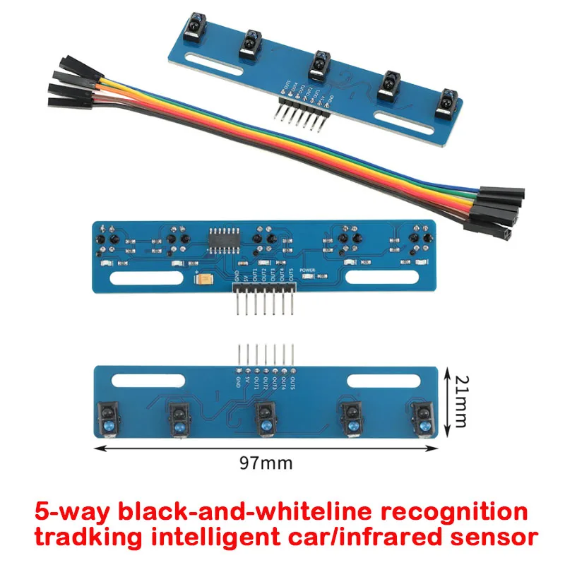 5 channel Infrared Reflective Sensor TCRT5000 KIT 5 way/road IR Photoelectric Switch Barrier Line Track Module