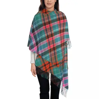 패션 V-Viviennes Tartans 스카프, 2024 W-Westwoods 럭셔리 숄, 긴 태슬, 여성 머리 스카프, 겨울 DIY 풀라