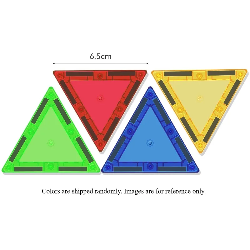 Triangle Colored Window Magnetic Sheet Loose Piece Bulk Accessories Puzzle Magnetic Building Block Boys and Girls Assembled Toys
