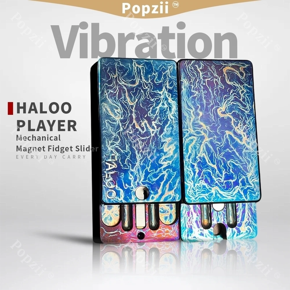 HALOO PLAYER Storm Titanium EDC Mechaniczny Magnetyczny Slider Antystresowy Zabawka do Fidgetowania Gadżety do Redukcji Stresu w Biurze Zabawki Przeciwdziałające Lękowi