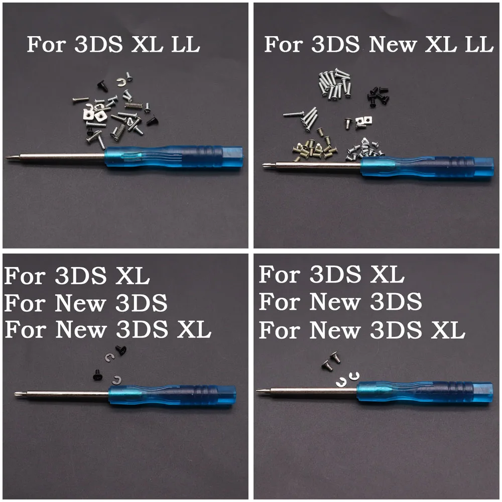 2/5er-Set Ersatzschrauben für Nintendo New 3DSLL XL, Philips-Kopfschrauben-Set für 3DS XL LL Spielkonsolen-Gehäuse, komplettes Schraubenset