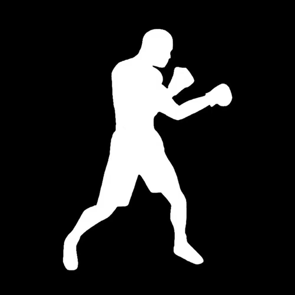 Boxing Fighter Silhouette Vinyl Decal, Combat Sport Sticker for SUV Truck Car Motorcycle Laptop, Waterproof Auto Exterior Decor