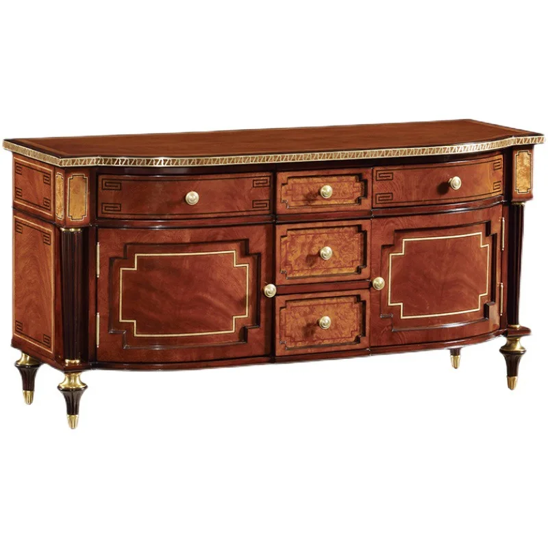 

English Classical Dining Side Cabinet Entrance Dining Side Bedroom TV Floor Cabinet Furniture