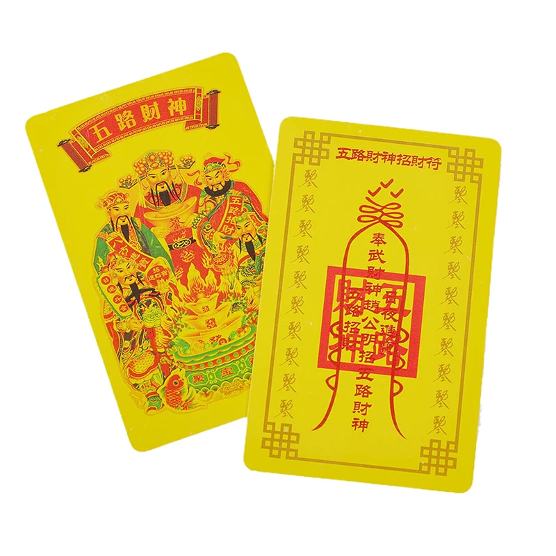 Amuletos de Buda de Dios de la riqueza Feng Shui chino, Tarjeta para negocios, tesoro de Fortuna, decoración del hogar de la suerte, PVC