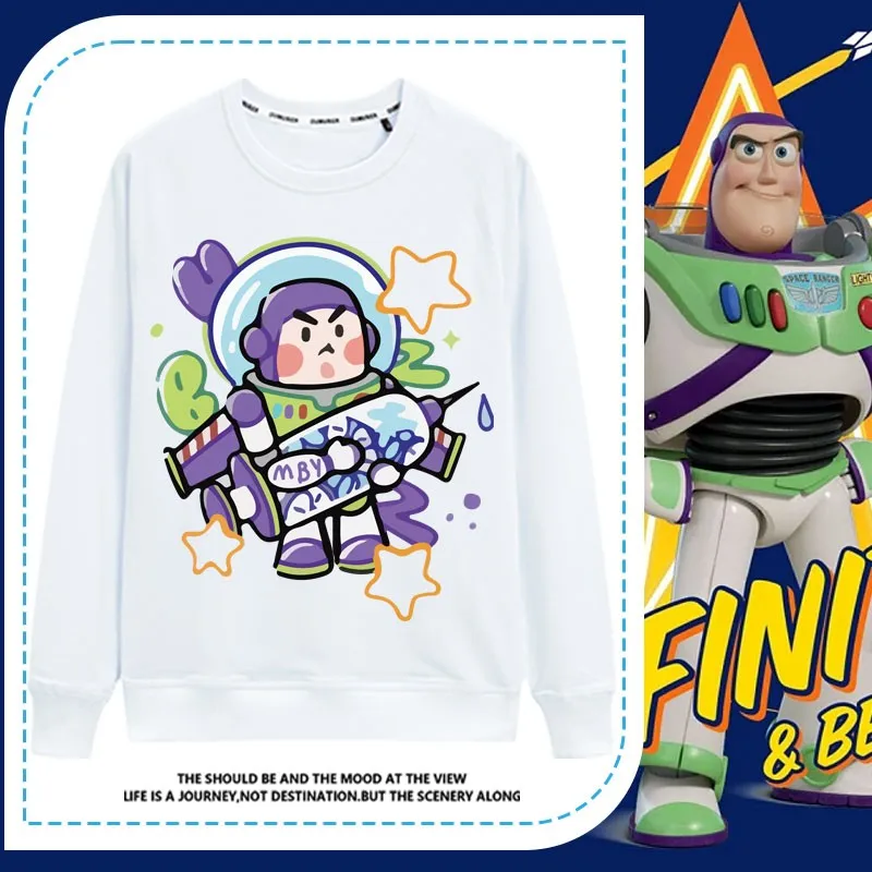 

Toy Story Man Long Sleeve T-shirt Disney Buzz Lightyear Woody Three Eyes Cartoon Printed Top Set