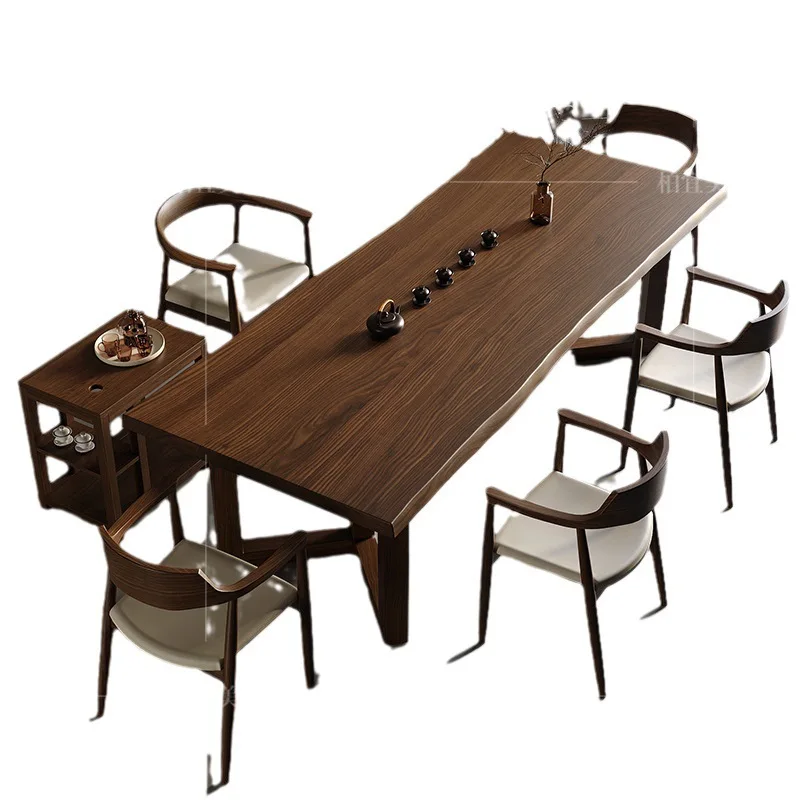 

six chairs, coffee table, office, living room, home tea table, new Chinese tea table