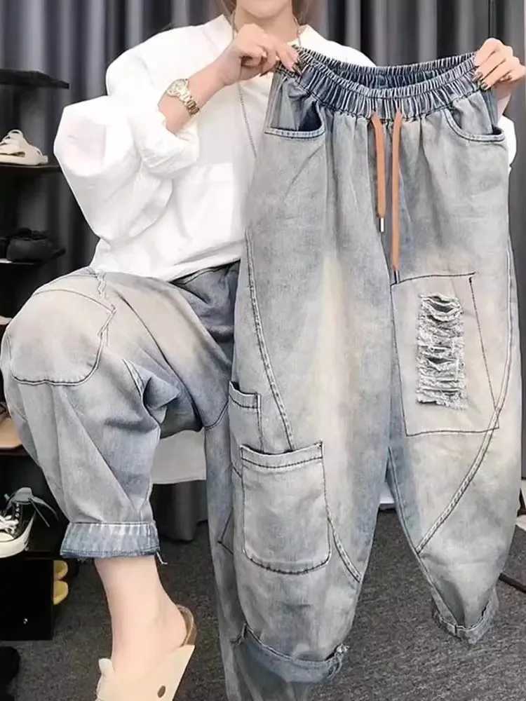 

Мужские джинсы большого размера Harlan: весенне-осенние, износостойкие, с микроэластаном, с эффектом потертости, с дырками и лоскутным дизайном