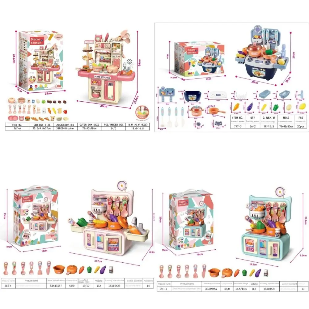 New Mini Children Kitchen Set Cook Food Simulated Kitchen Counter Play Set Tableware DIY Pretend Play Role Boys Girls