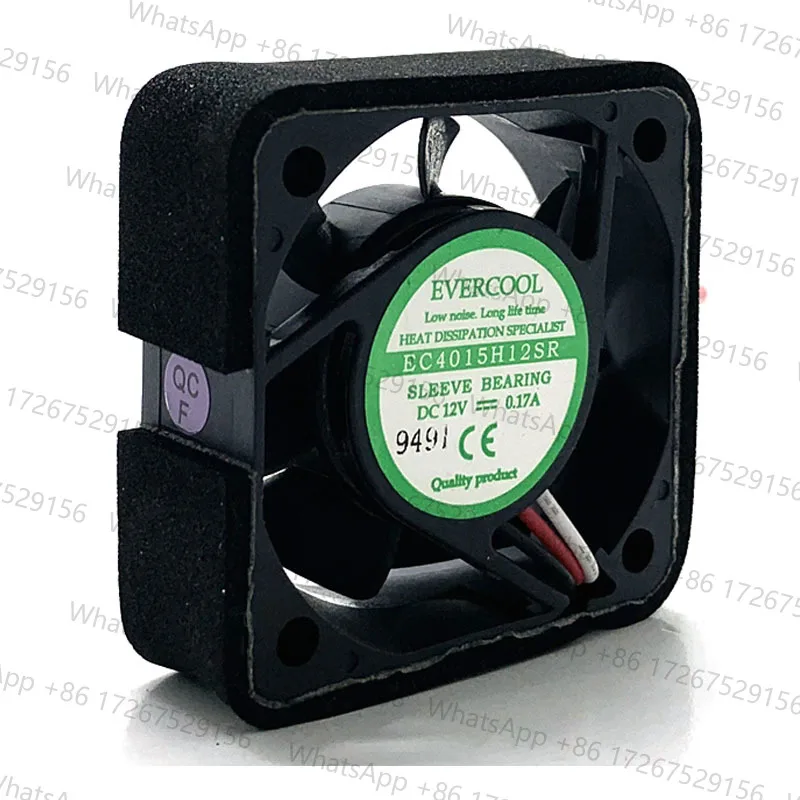 1pcs New 4015 40mm Fan 4cm 12V EC4015H12SR  EverCool 3-Wire 0.17A CPU Cooling Fan Machine Tool IPC Mini Cicro Cooler