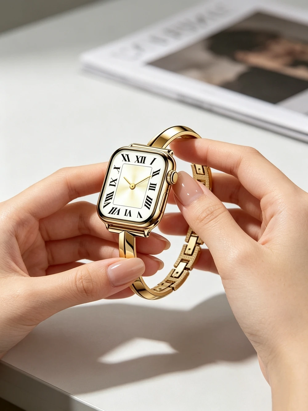 Luxuriöses Edelstahl-Armband für Apple Watch, Damen-Serie 11/8/7/6/10/9, 40mm 41mm 38mm 42mm 44mm 45mm 46mm – Detail 2