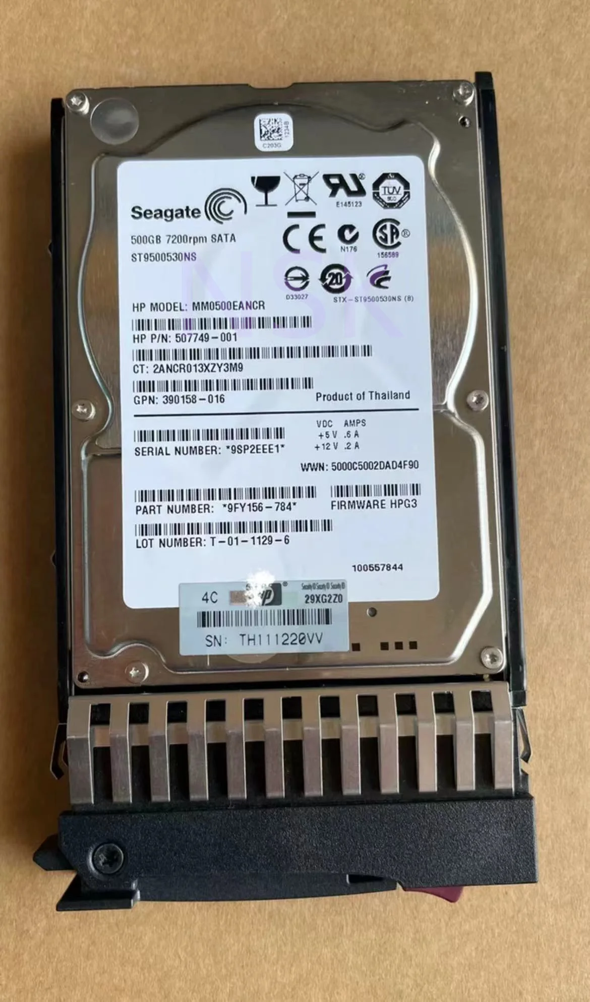 

Original ST9500530NS For HP 507750-B21 508035-001 507749-001 MM0500EANCR 120GB 1.5G 5.4K 2.5'' SATA 100% Tested OK