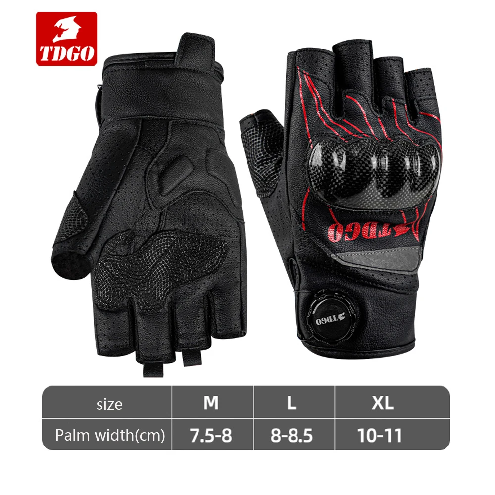 

Summer Outdoor Motorcycle Half Finger Gloves Bicycle Riding Breathable Gloves Carbon Fiber Protection Adjustable Buckle Gloves