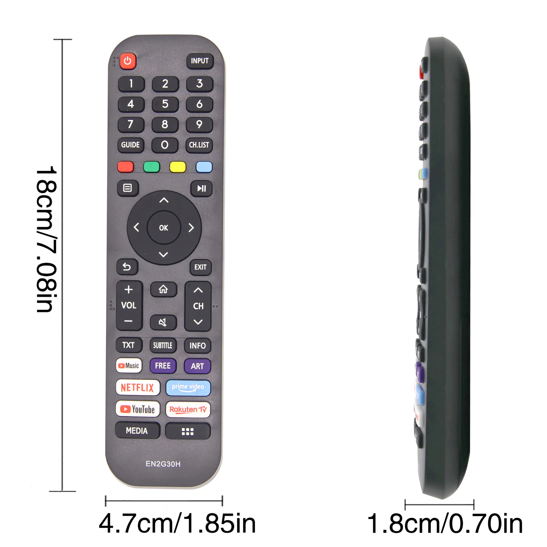 Black ABS Replacement EN2G30H Suit for Hisense LCD TV Remote Control