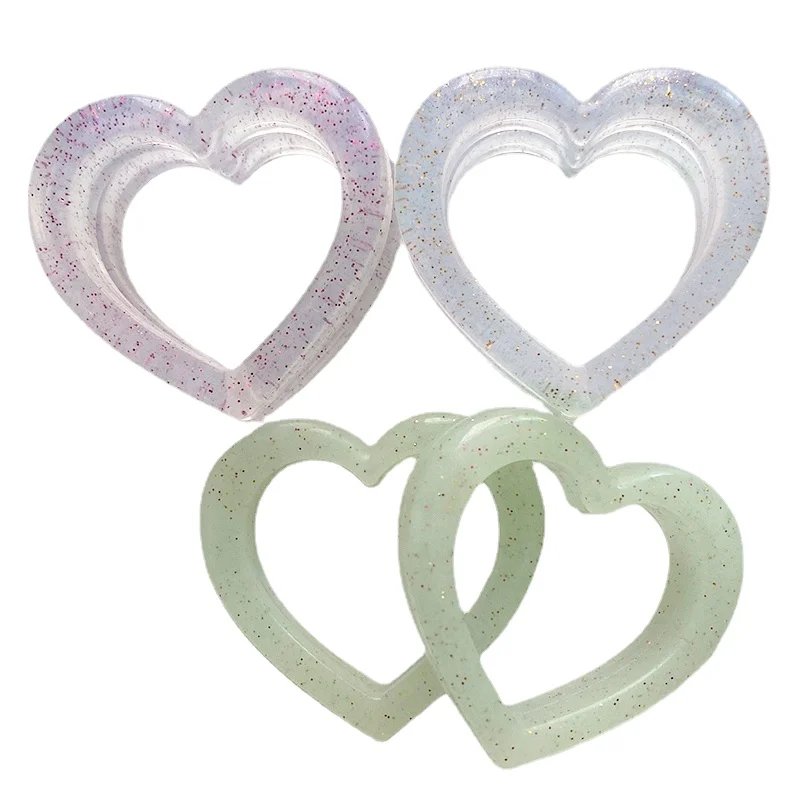 10Pcs Heart-shaped Silicone Teething Beads BPA Free Soft Silicone Chew Baby Toy DIY Beaded Pen Pacifier Chain Jewelry Accessorie