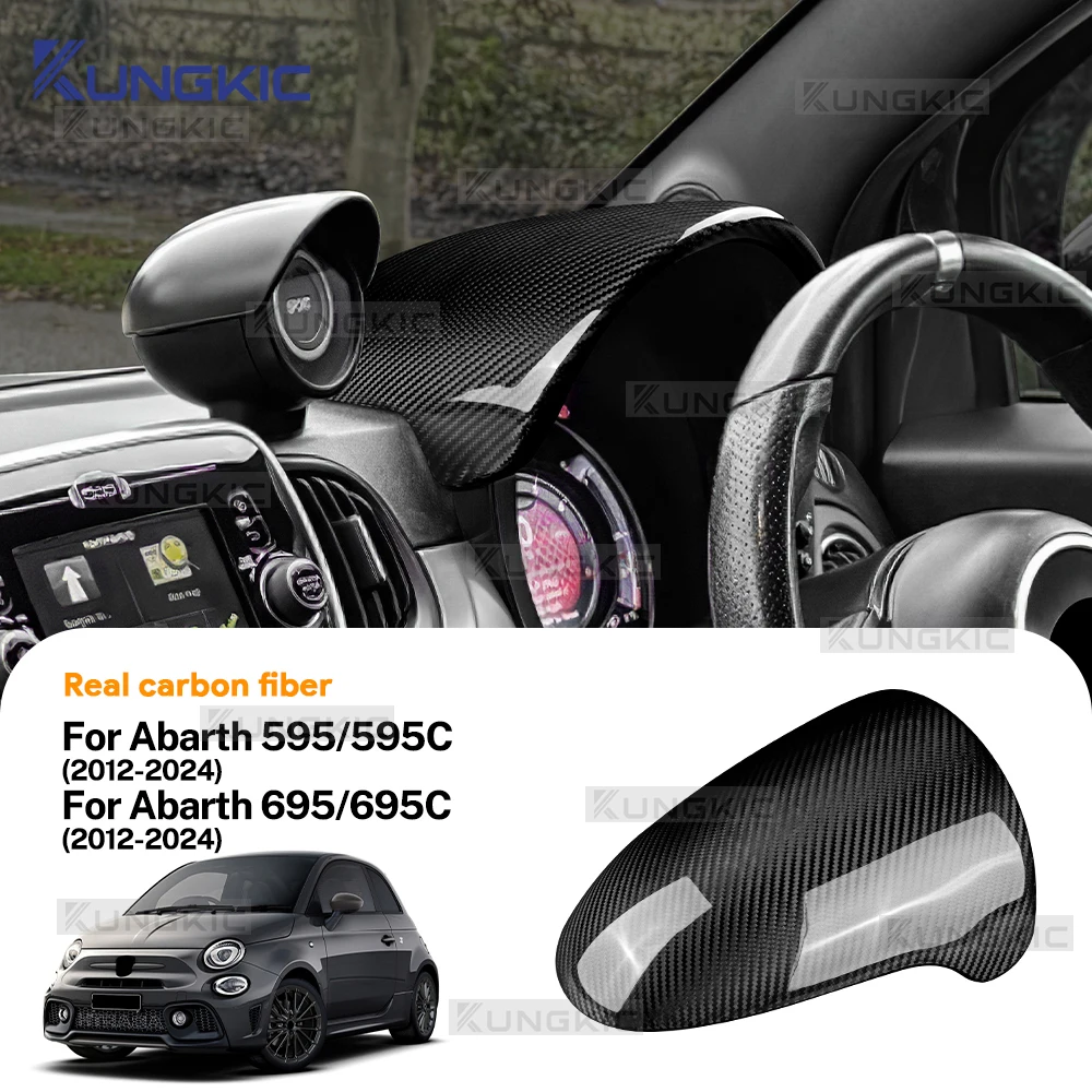 For Abarth 595 695 2012 2013 2015 2016 2017 2018 2019-2024 LHD RHD Hard Dry Carbon Fiber Car Dashboard Speedometer Panel Sticker