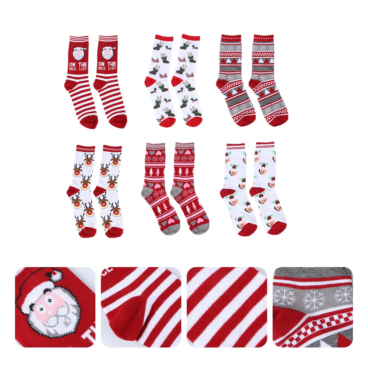 

Рождественские носки средней длины из хлопка, дышащие, прочные, с праздничной тематикой, для женщин, теплые и удобные.