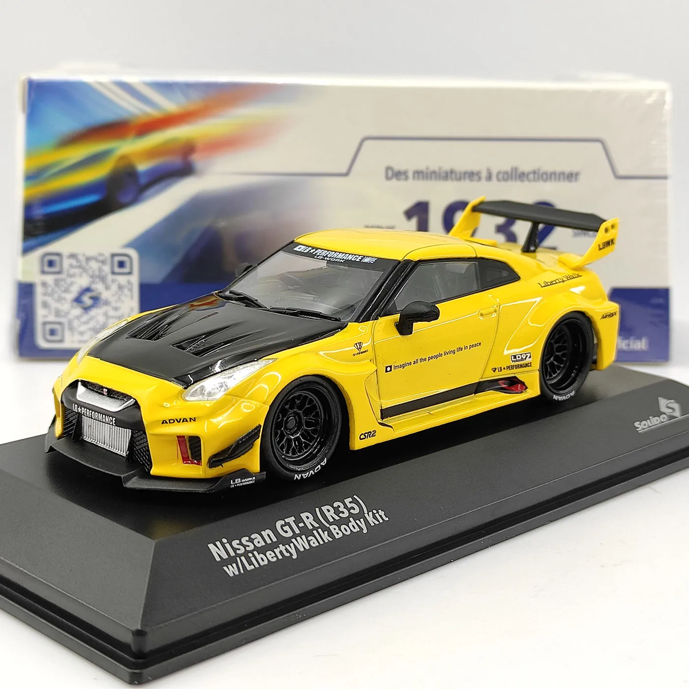Diecast SOLIDO S 1:43 Scale GT-R R35 Yellow Alloy Car Model