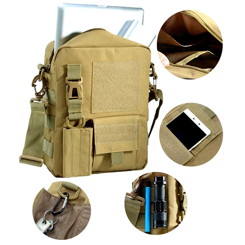 Bolso de hombro para hombre, bolsa planificada para exteriores, mensajero estratégico, impermeable, senderismo, pesca, viaje, Camuflaje, individual