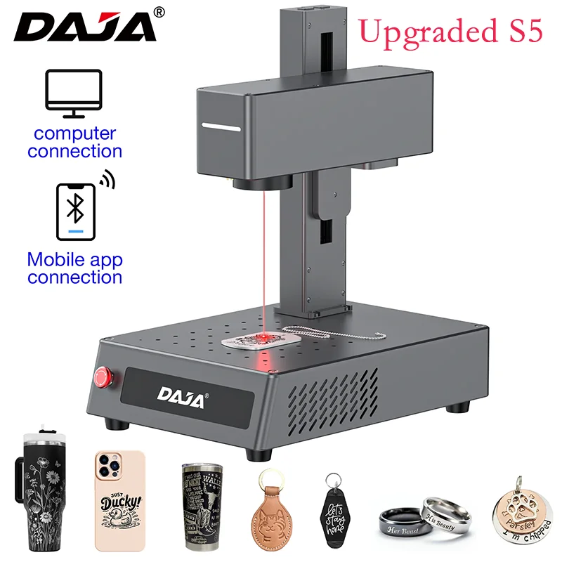 DAJA Fiber 10W Laser Marking Machine M1 Pro High-Precision Metal Steel Nameplate Engraver Portable Engraving Industrial Desktop