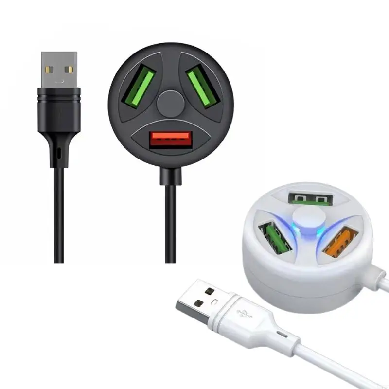 U55C Portable USB2.0 Charging Hub with 3 Port Multi USB Port Expander USB Splitter