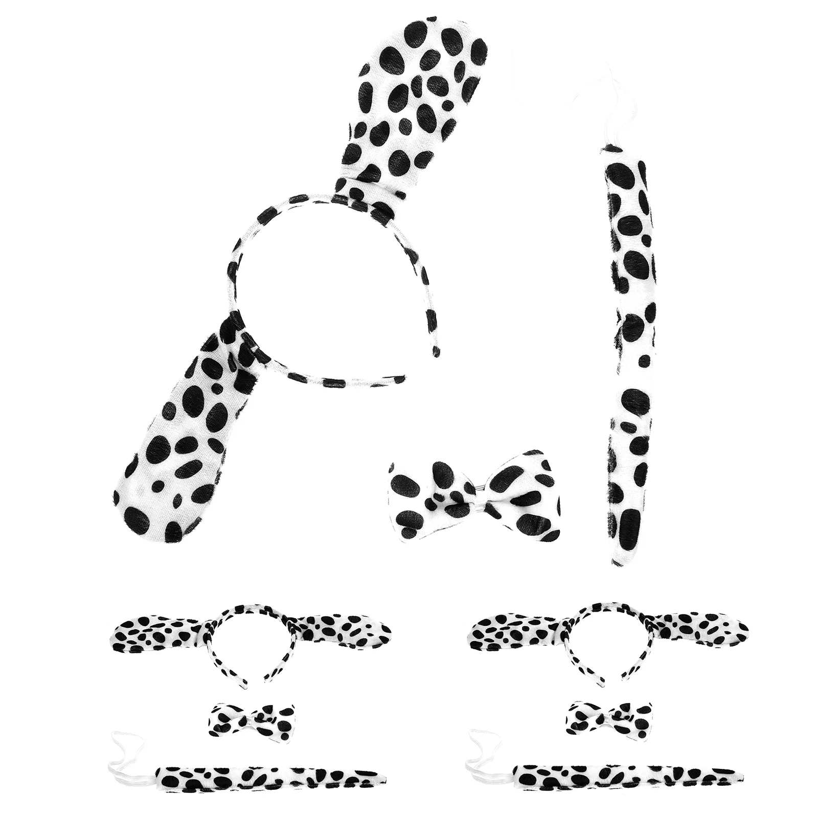 3 Sets Party-Stirnband, Hundeohren, Stirnbänder für Tierschwanz, Tiere, Dalmatiner, Cosplay, Plüsch, Kostüme, Kinder, Erwachsene, Jungen