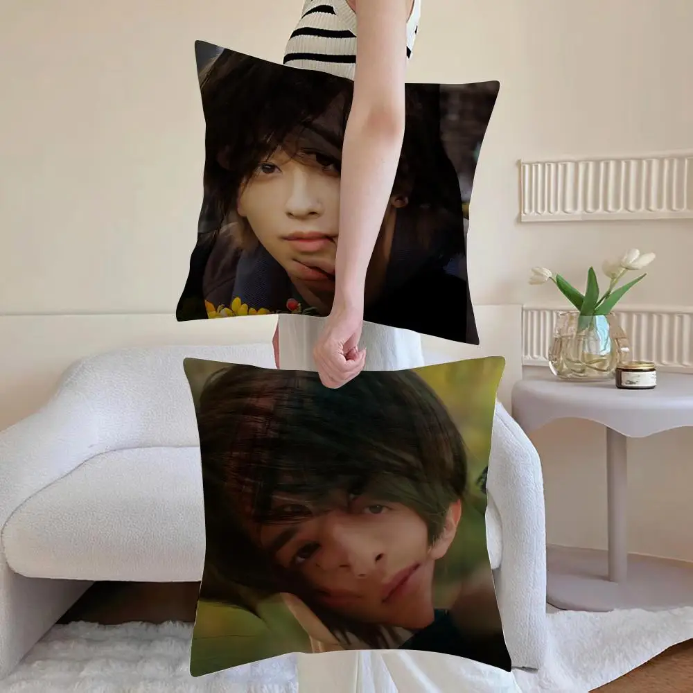 Ryusei Yokohama Actor Cushion Cover Anti-dustmite Pillowcase Invisible zipper silky short plush Sofa cushion cover