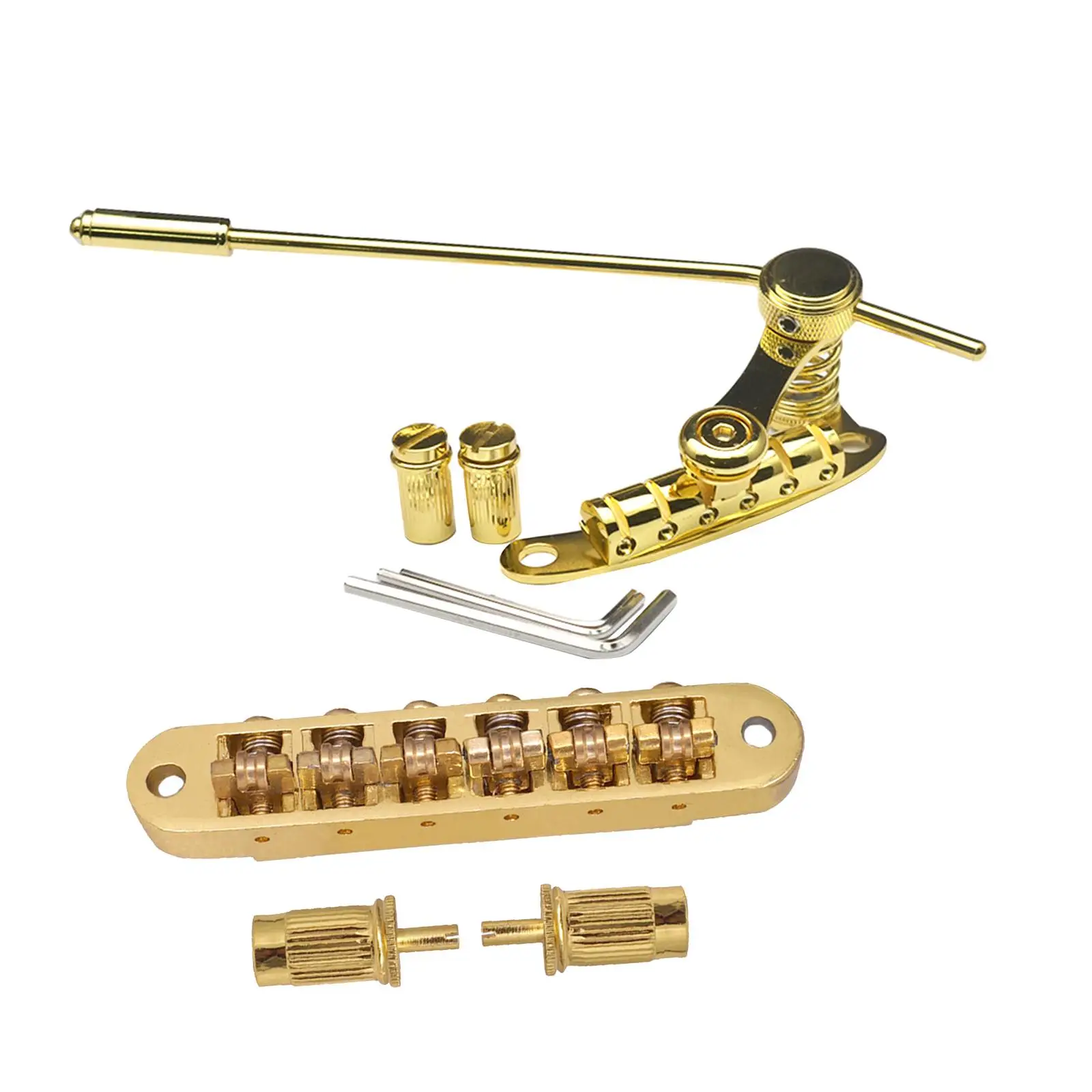 Electric Guitar Tremolo Bridge Alloy Tailpiece Roller Saddle Vibrato Bridge Tuning for LP Style Guitar