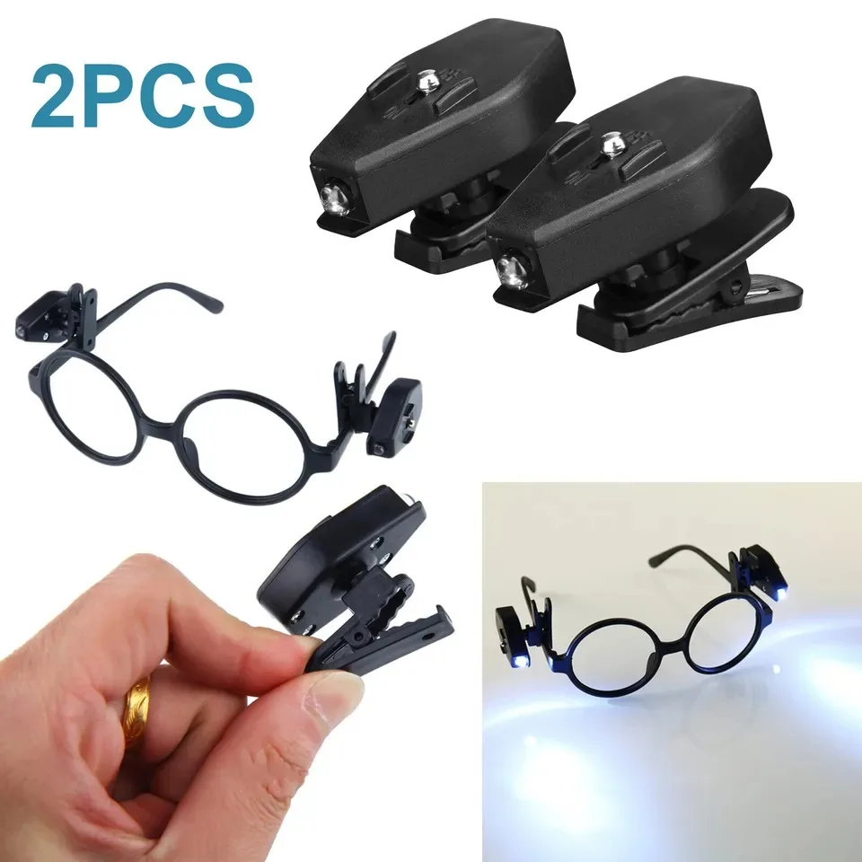 

Mini LED Glasses Clip Light Book Reading Lights On Eyeglass Universal Flexible Flashlight Clip Lamp At Night Work Tool Accessory